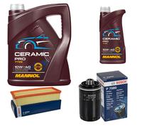 BOSCH Controllo set 6L MANNOL Ceramica Pro 10W-40 per Audi Q3 8UB 8UG 2.0