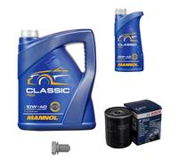 BOSCH Controllo Set 6L MANNOL Classic 10W-40 Per Fiat Lancia Scudo Combinato