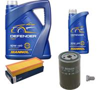 BOSCH Controllo set 6L MANNOL Defender 10W-40 per VW Sede Polo Variant 1.9