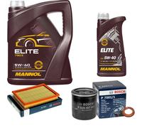 BOSCH Controllo Set 6L MANNOL ELITE 5W-40 Per Nissan Note 1.2 Juke 1.6 DIG-T
