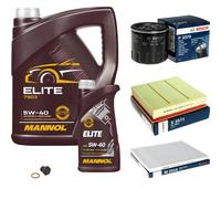 BOSCH Controllo Set 6L MANNOL ELITE 5W-40 Per Opel Omega B 2.5 V6 3.0
