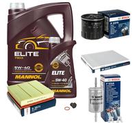 BOSCH Controllo Set 6L MANNOL ELITE 5W-40 Per Opel Omega B 2.5 V6 3.0