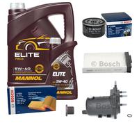 BOSCH Controllo Set 6L MANNOL Elite 5W-40 Per Renault Megane II BM0/1