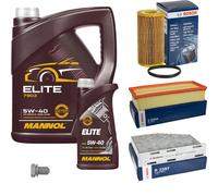 BOSCH Controllo set 6L MANNOL ELITE 5W-40 per VW Audi Golf V 2.0 GTI EOS