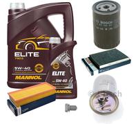 BOSCH Controllo set 6L MANNOL ELITE 5W-40 per VW Sede Polo Variant 1.9 TDI