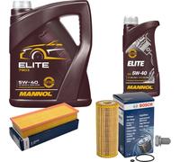 BOSCH Controllo set 6L MANNOL ELITE 5W-40 per VW Sede Polo Variant 1.9 TDI