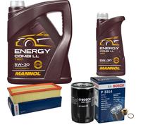 BOSCH Controllo Set 6L MANNOL Energy Combi LL 5W-30 Per Audi Coupe S2 Quattro