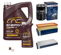 BOSCH Controllo Set 6L MANNOL Energy Combi LL 5W-30 Per Audi Coupe S2 Quattro