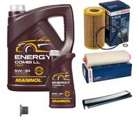 BOSCH Controllo Set 6L MANNOL Energy Combi LL 5W-30 Per BMW 3 Serie 320d 318d
