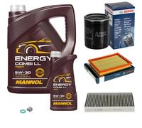 BOSCH Controllo Set 6L MANNOL Energy Combi LL 5W-30 Per Nissan Juke 1.6 DiG-T
