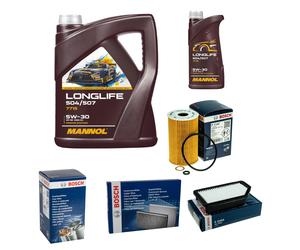 BOSCH Controllo Set 6L MANNOL LONGLIFE 504/507 5W-30 Per KIA Soul II PS 1.6