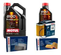 Bosch Controllo Set 6L Motul 8100 x-Cess 5W-40 per Alfa Romeo Brera 3.2 JTS