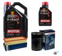 BOSCH Controllo Set 6L Motul 8100 X-Clean+ 5W-30 Per Audi VW 80 1.8 S 2.0