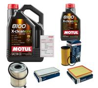 BOSCH Controllo Set 6L MOTUL 8100 X-CLEAN EFE 5W-30 Per Opel Vivaro Kasten