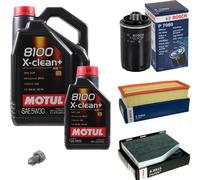 Bosch Controllo Set 6L Motul 8100 x-Pulire+5W-30 per Audi VW Di A3 1.8 TFSI