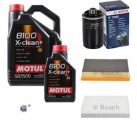 Bosch Controllo Set 6L Motul 8100 x-Pulire+5W-30 per VW Transporter V Box