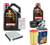 Bosch Controllo Set 6L Motul 8100 x-Pulire Efe 5W-30 per Fiat Ducato Box