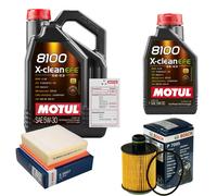 Bosch Controllo Set 6L Motul 8100 x-Pulire Efe 5W-30 per Opel Combinato Giro