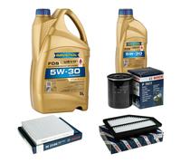 BOSCH Controllo Set 6L RAVENOL FDS 5W-30 per Honda CR-V III 2.0i-VTEC 4WD