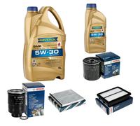 BOSCH Controllo Set 6L RAVENOL SMP 5W-30 Olio per Mazda 3 1.5 D
