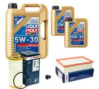 BOSCH Controllo set 7 L Liqui Moly Long Life 3 5W-30 per VW Tiguan 2.0 TSI