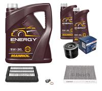 Bosch Controllo Set 7 L mannol 5W-30 Energia per Mitsubishi Lancer VIII Evo X