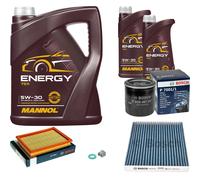 BOSCH Controllo Set 7 L MANNOL 5W-30 Energy Per Nissan X-Trail 2.5 4x4