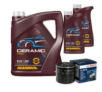 BOSCH Controllo Set 7 L MANNOL Ceramic 5W-30 per Opel Meriva Astra H 1.6 1.8