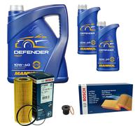 BOSCH Controllo Set 7 L MANNOL Defender 10W-40 Per Audi A5 Cabriolet 8F7 S5