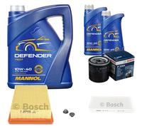 Bosch Controllo Set 7 L mannol Defender 10W-40 per Fiat Bravo I 182 1.9 Td