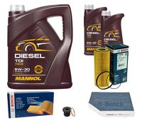 BOSCH Controllo Set 7 L MANNOL Diesel TDI 5W-30 Per Audi A5 Cabriolet S5