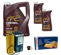 Bosch Controllo Set 7 L mannol Diesel Tdi 5W-30 per Audi A5 Cabriolet S5