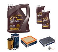 Bosch Controllo Set 7 L mannol Diesel Tdi 5W-30 per Chrysler Voyager IV 2.5