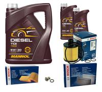 Bosch Controllo Set 7 L mannol Diesel Tdi 5W-30 per Fiat Bravo II 1.6 D.