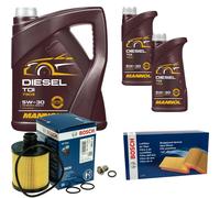 Bosch Controllo Set 7 L mannol Diesel Tdi 5W-30 per Fiat Bravo II 1.6 D