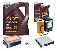 BOSCH Controllo Set 7 L MANNOL Diesel TDI 5W-30 Per KIA Stonic 1.6 CRDi Rio