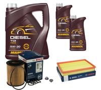 Bosch Controllo Set 7 L mannol Diesel Tdi 5W-30 per Perle di Legno Opel Meriva