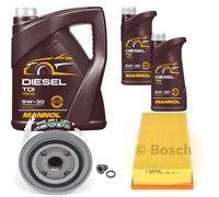 BOSCH Controllo Set 7 L MANNOL DIESEL TDI 5W-30 Per Volvo 440 K 1.9 Turbo D