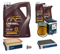 BOSCH Controllo Set 7 L MANNOL DIESEL TDI 5W-30 Per VW Golf III 2.8 VR6 2.9