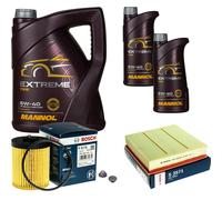 BOSCH Controllo Set 7 L MANNOL Extreme 5W-40 Per Opel Omega B 2.5 V6 3.0