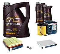 BOSCH Controllo Set 7 L MANNOL Extreme 5W-40 Per Opel Omega B 2.5 V6 3.0