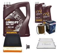 Bosch Controllo Set 7 L mannol Longlife 504/507 5W-30 per BMW 7er 730i SX