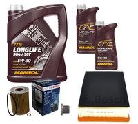 Bosch Controllo Set 7 L mannol Longlife 504/507 5W-30 per BMW 7er 730i Sx.