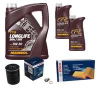 BOSCH Controllo Set 7 L MANNOL LONGLIFE 504/507 5W-30 Per Suzuki Samurai 1.3