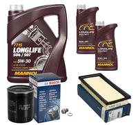 BOSCH Controllo Set 7 L MANNOL LONGLIFE 5W-30 Per Mitsubishi Mirage/Space