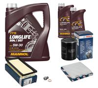 BOSCH Controllo Set 7 L MANNOL LONGLIFE 5W-30 Per Mitsubishi Mirage/Space