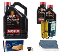 BOSCH Controllo Set 7 L MOTUL 8100 X-CLEAN+ 5W-30 Per Audi A5 Cabriolet S5