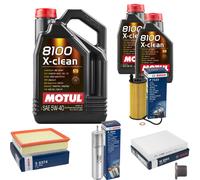BOSCH Controllo Set 7 L MOTUL 8100 X-CLEAN 5W-40 Per BMW 3 Gran Turismo 325d