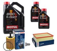 Bosch Controllo Set 7 L Motul 8100 x-Pulire+5W-30 per Audi A4 Avant