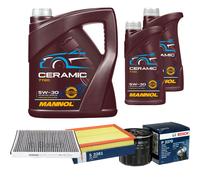 BOSCH Controllo Set 7L MANNOL Ceramic 5W-30 Per Opel Astra H 1.6 1.8